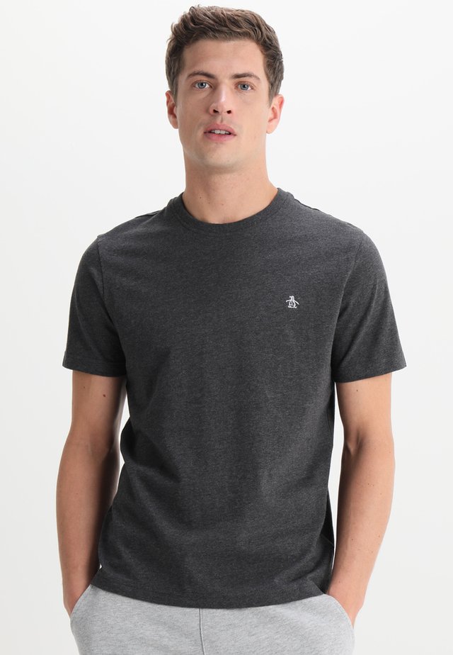 EMBROIDRED LOGO TEE - T-shirt basic - dark charcoal heather