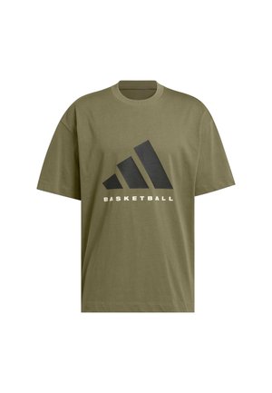 adidas Performance TEE - T-shirt imprimé - olive strata