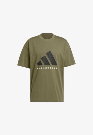 adidas Performance TEE - T-shirt con stampa - olive strata