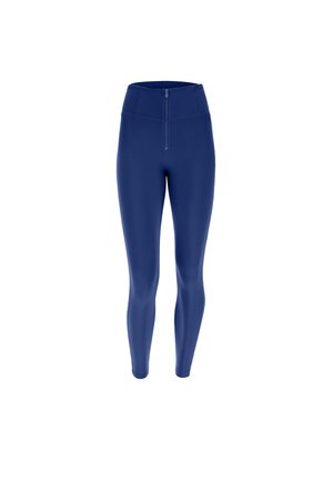 PUSH UP SUPERSKINNY VITA ALTA CON ZIP - Leggings - blu