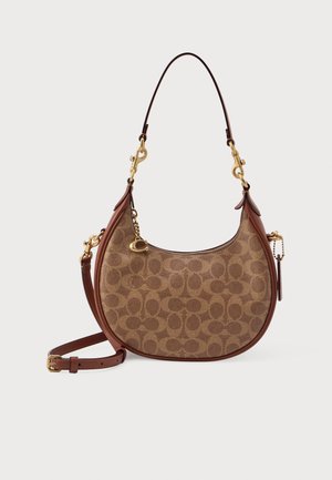 COATED CANVAS SIGNATURE JONIE BAG - Kézitáska - tan caramel