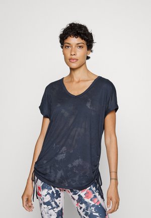 ONPBERTE CURVED BURNOUT TEE - T-shirt con stampa - blue nights