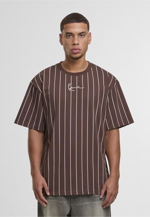 SMALL SIGNATURE ESSENTIAL TEE - T-shirt imprimé - dark brown off white
