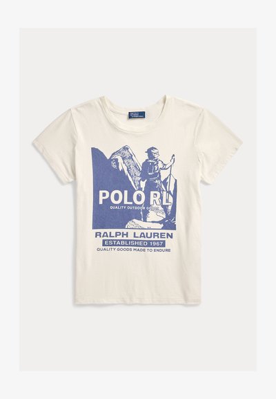 Polo Ralph Lauren SHRUNKEN FIT GRAPHIC JERSEY TEE - Μπλουζάκι με στάμπα - warm white