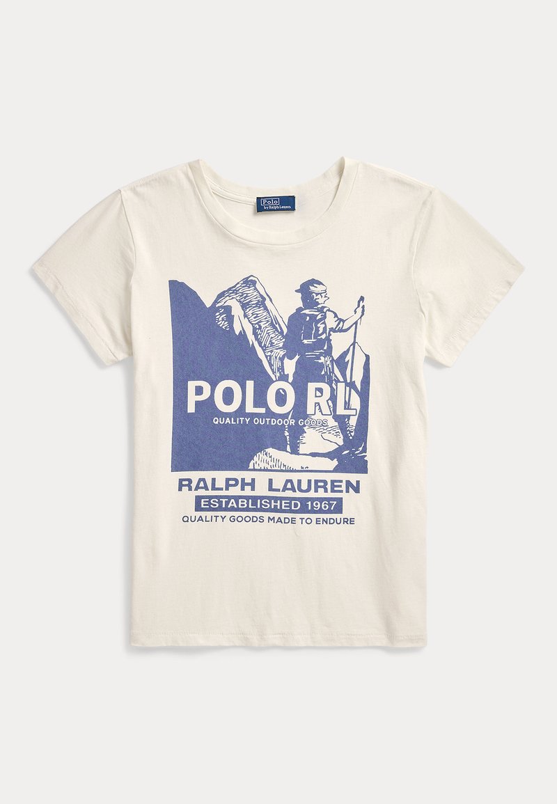 Polo Ralph Lauren SHRUNKEN FIT GRAPHIC JERSEY TEE - T-shirt med print - warm white