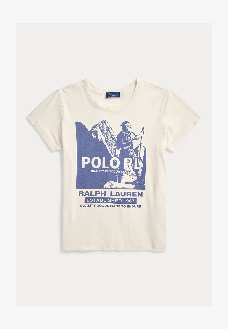 Polo Ralph Lauren SHRUNKEN FIT GRAPHIC JERSEY TEE - T-shirt med print - warm white