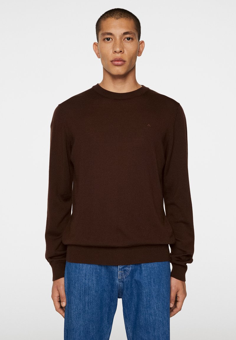 J.LINDEBERG KEANE CREW NECK - Stickad tröja - bitter chocolate