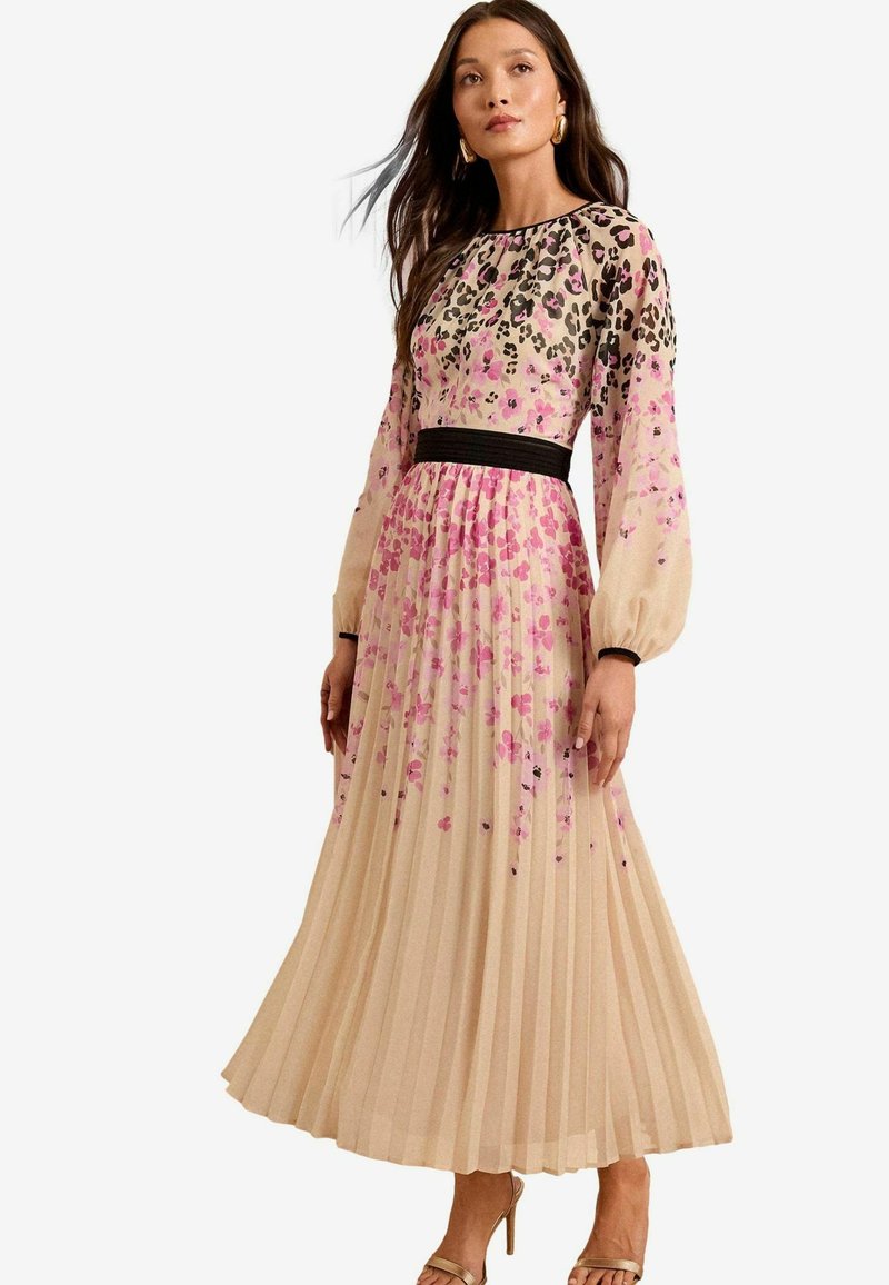 Love & Roses PETITE FIT - PRINTED CREW NECK  LONG SLEEVE. - Maksi garuma kleita - ivory animal