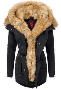 Navahoo SWEETY - Cappotto invernale - schwarz mit braunem fell