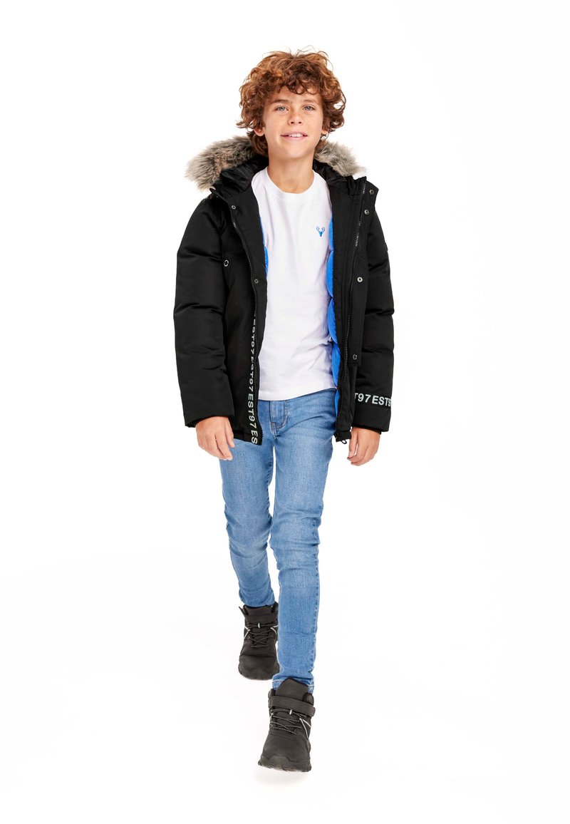 MINOTI PARKA WITH FUR TRIM HOOD - Parka - black royal blue