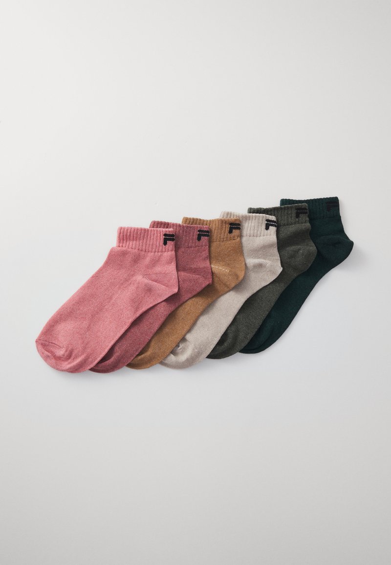 Fila QUARTER SOCKS 6 PACK UNISEX - Κάλτσες - jade/sacramento/sand beige/ terrosso/terracotta/dried rose