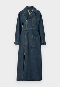 LONG BIKER TRENCH - Trench - worn in indigo gear