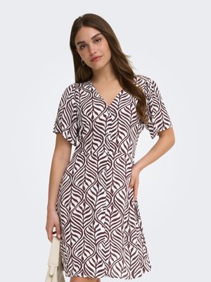 ONLY ONLEVIDA S/S SHORT DRESS WVN NOOS - Jurk - fudge