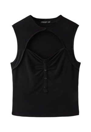 Stradivarius, FITTED RUCHED TOP - Top - black