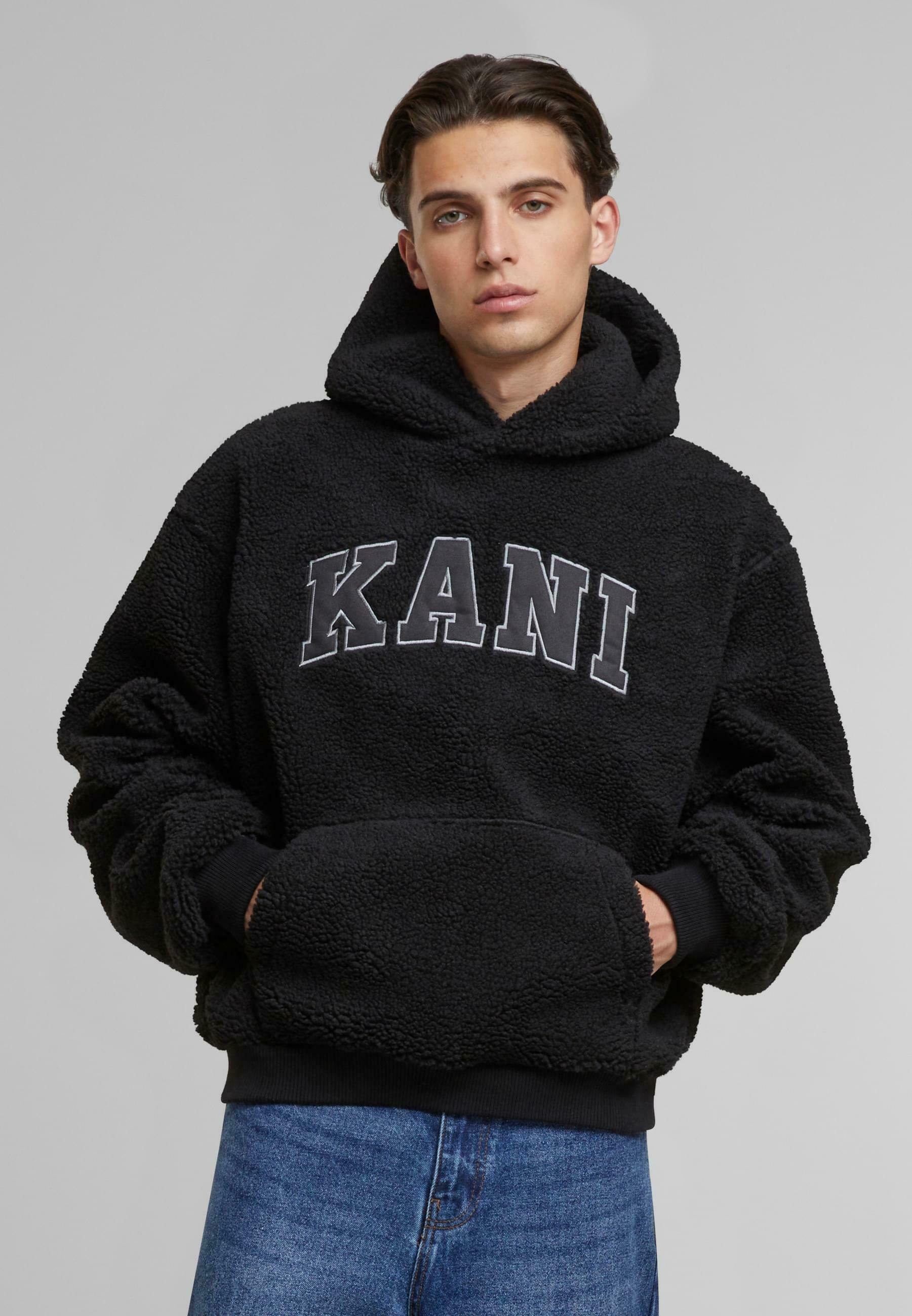 Karl Kani SERIF TEDDY - Fleecepullover - black/schwarz - Zalando