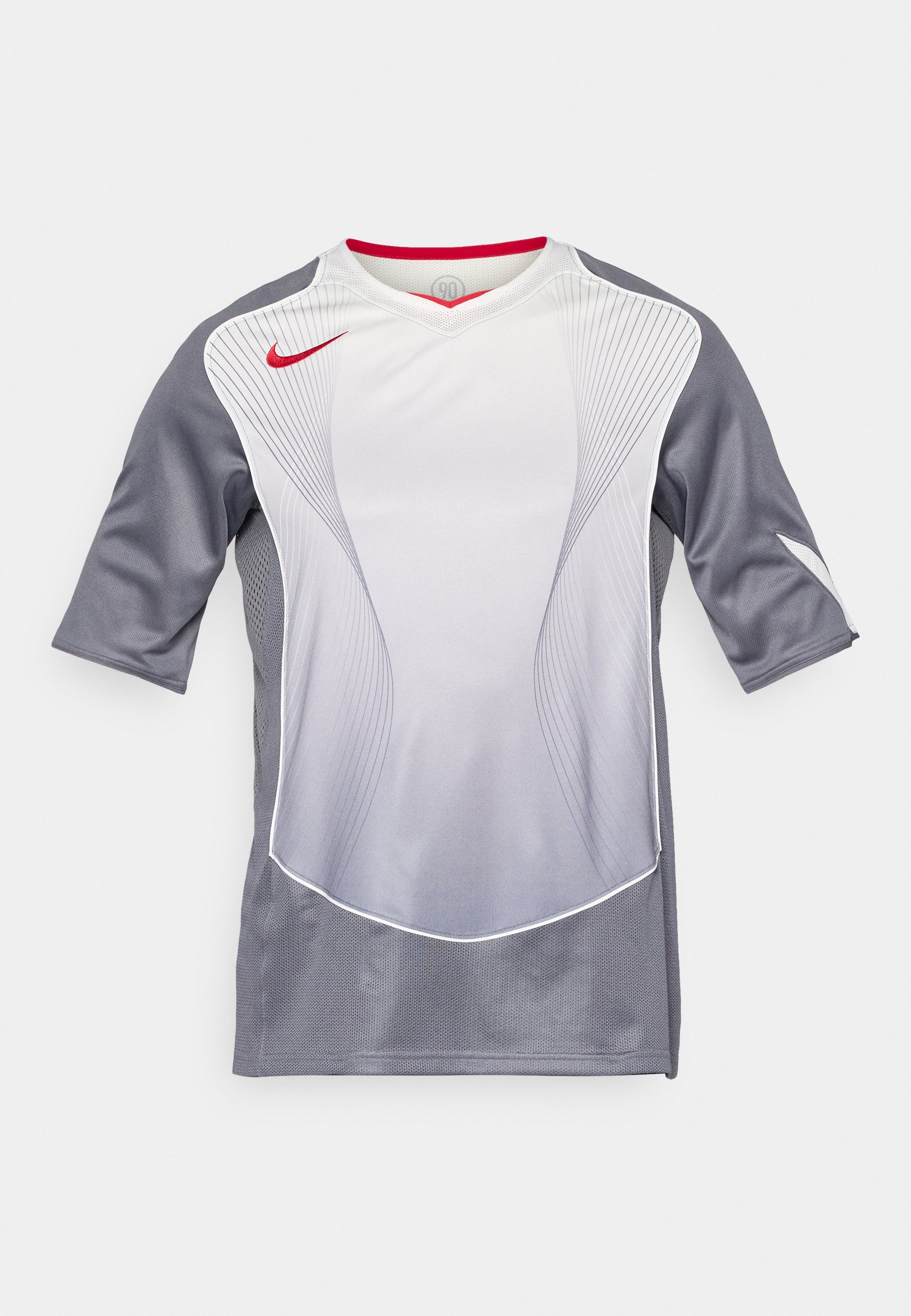 red and gray nike shirt