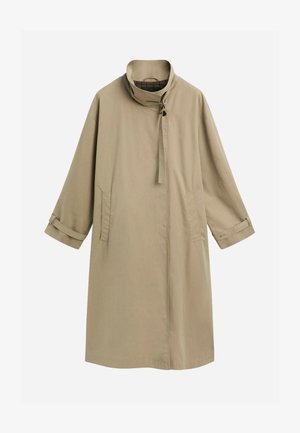 Massimo Dutti, LONG BUCKLE-DETAIL TRENCH COAT - Trenchcoat - beige