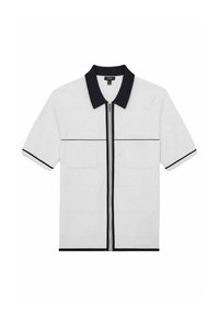 REGULAR FIT-BAXTER COMPACT-TIPPED ZIP-THROUGH - Cardigan - white/navy blue