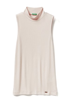 SLEEVELESS WITH HIGH NECK - Top - beige