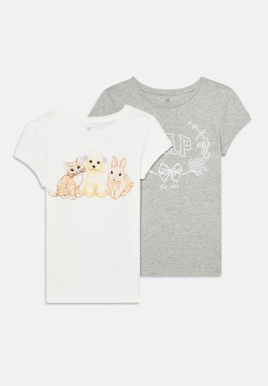 GRAPHIC TEE 2 PACK - Μπλουζάκι με στάμπα - light heather grey