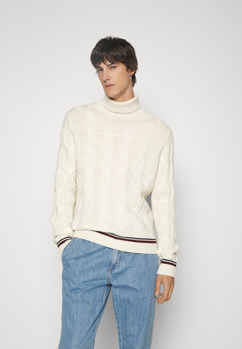 Hackett London CABLE ROLL NECK - Vesta - ecru/isprano bijelo - Zalando.hr