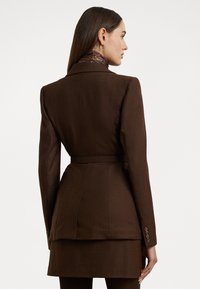 Lauren Ralph Lauren GLEN PLAID BELTED WOOL BLEND BLAZER - Blazer - burgundy multi