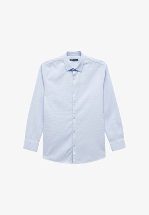 Lys blå langærmet skjorte med knapper lavet af bomuld. Har en klassisk krave, frontlukning med knapper og en glat, struktureret overflade.