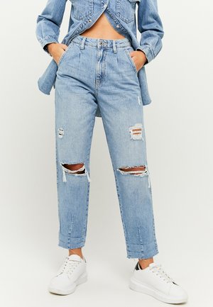 HIGH WAIST SLOUCHY - Straight leg jeans - blu