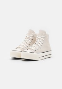 Converse CHUCK TAYLOR ALL STAR LINED PLATFORM - Høye joggesko - egret/black