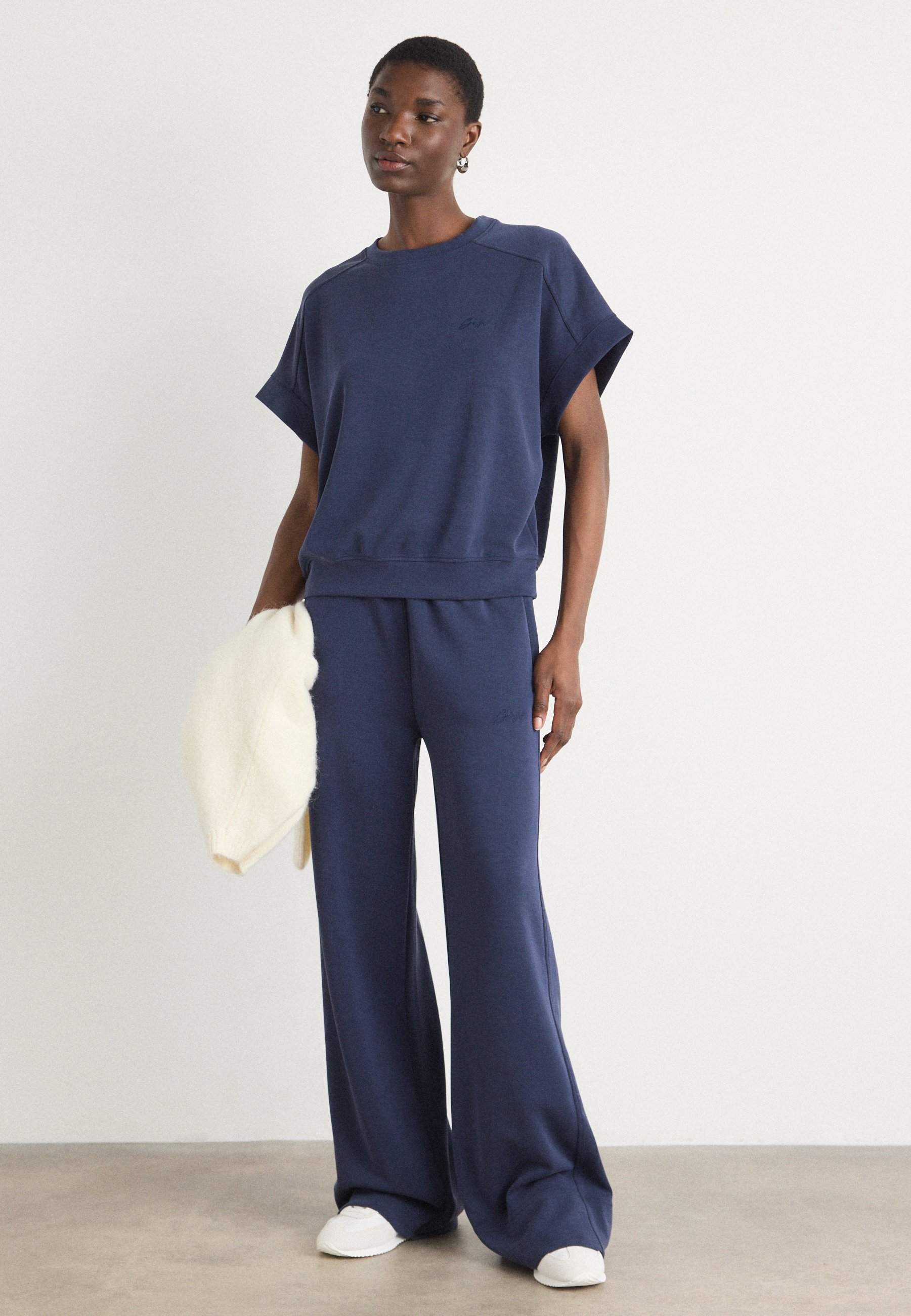 売れ筋商品|||ボス Tシャツ レディース トップス ENARI - Print T-shirt - dark blue BOSS ENARI - T-Shirt basic - dark blue/dunkelblau - Zalando