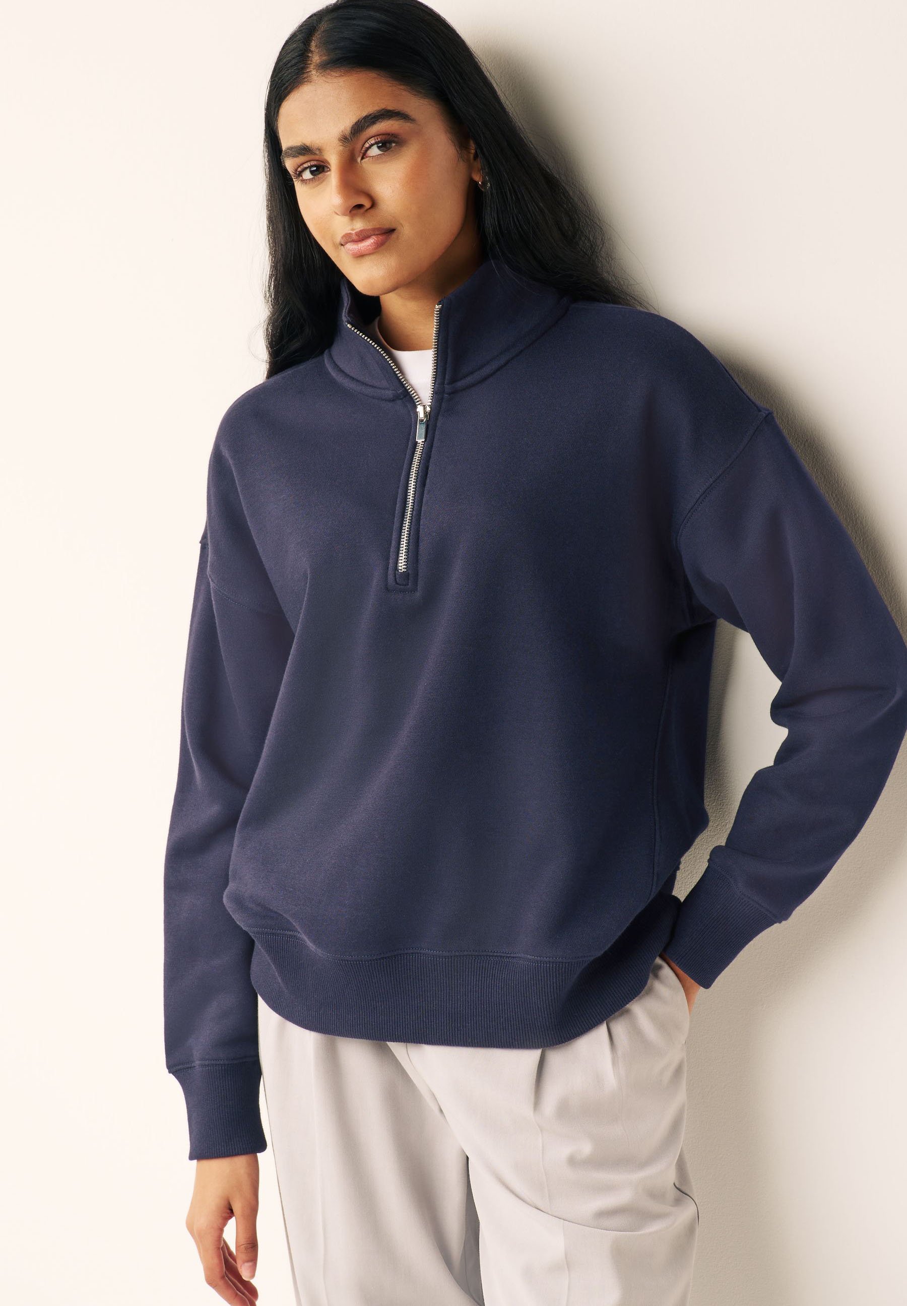 Next ESSENTIAL HALF ZIP - Sweatshirt - navy blue/blue - Zalando