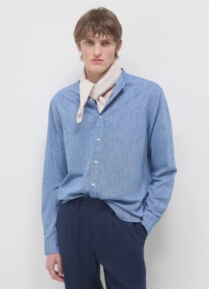 COREANA - Camicia - blu melange
