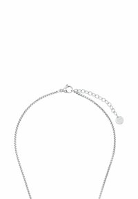 Collana in argento con un design sottile e liscio. Dotata di una chiusura a gancio e di una catena di estensione regolabile con un ciondolo rotondo.