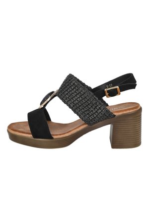Pink Desert, R-82 SANDALIAS CON PIEDRA DE TACÓN MEDIO MUJER - Sandalias - black