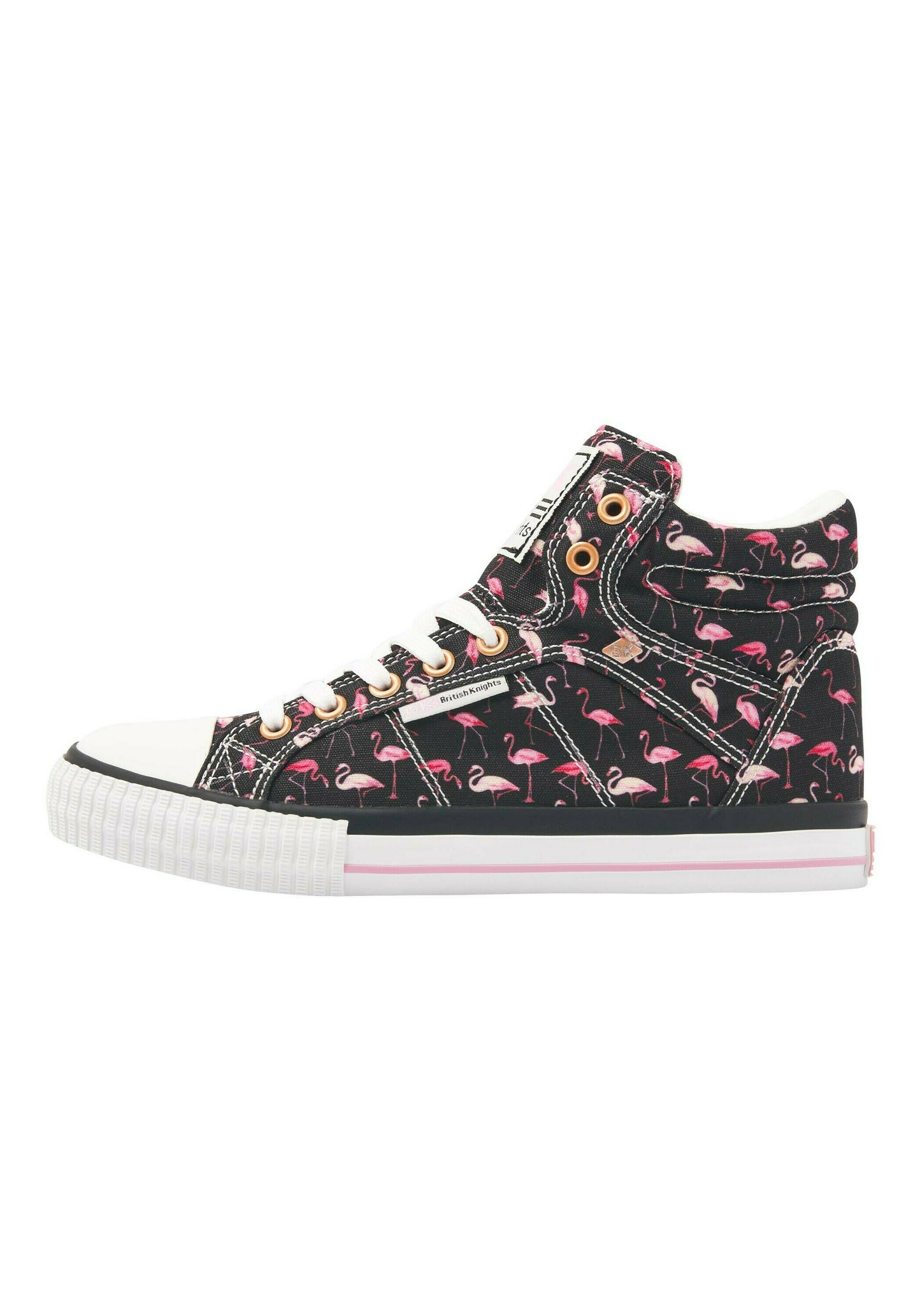 top trainers - black pink flamingo 