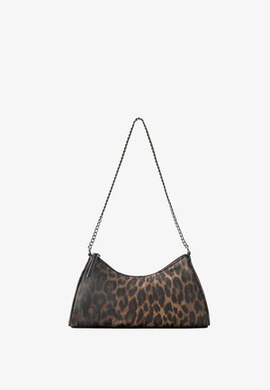 PULL&BEAR, ANIMAL PRINT - SHOULDER BAG - Sac à main - mottled dark brown