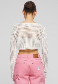Karl Kani RETRO CROP - Svetrík - white