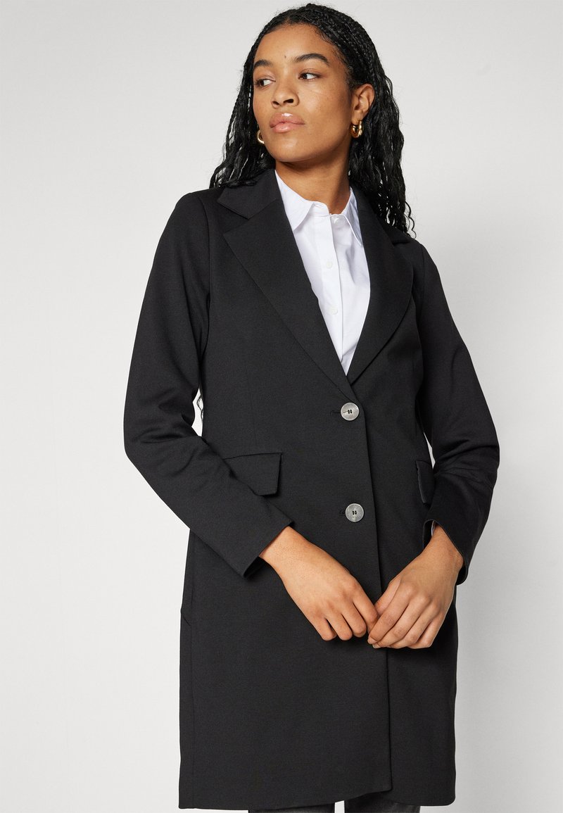Long Coat Only Klassischer Mantel Schwarz ONLY Damen Wollmantel
