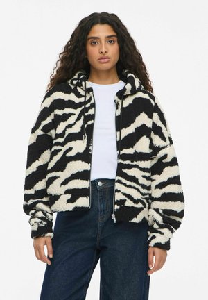 Noisy May, NMCUDDLE CROP HOOD JACKET - Veste polaire - cloud dancer