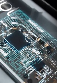 Gros plan d'un circuit imprimé avec des composants électroniques et des étiquettes incluant "SLOW," "FAST," et "TWICK HAIR."