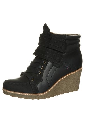 Enkellaarsjes met sleehak - black