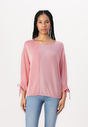 TOM TAILOR DENIM STRUCTURED STRIPE - Long sleeved top - red/white