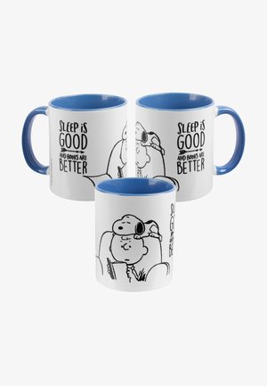 Snoopy THE PEANUTS TASSE SNOOPY-SLEEP IS GOOD AND BOOKS ARE BETTER - Trinkflasche - weiß blau
