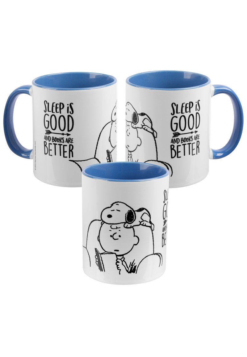 Snoopy THE PEANUTS TASSE SNOOPY-SLEEP IS GOOD AND BOOKS ARE BETTER - Trinkflasche - weiß blau