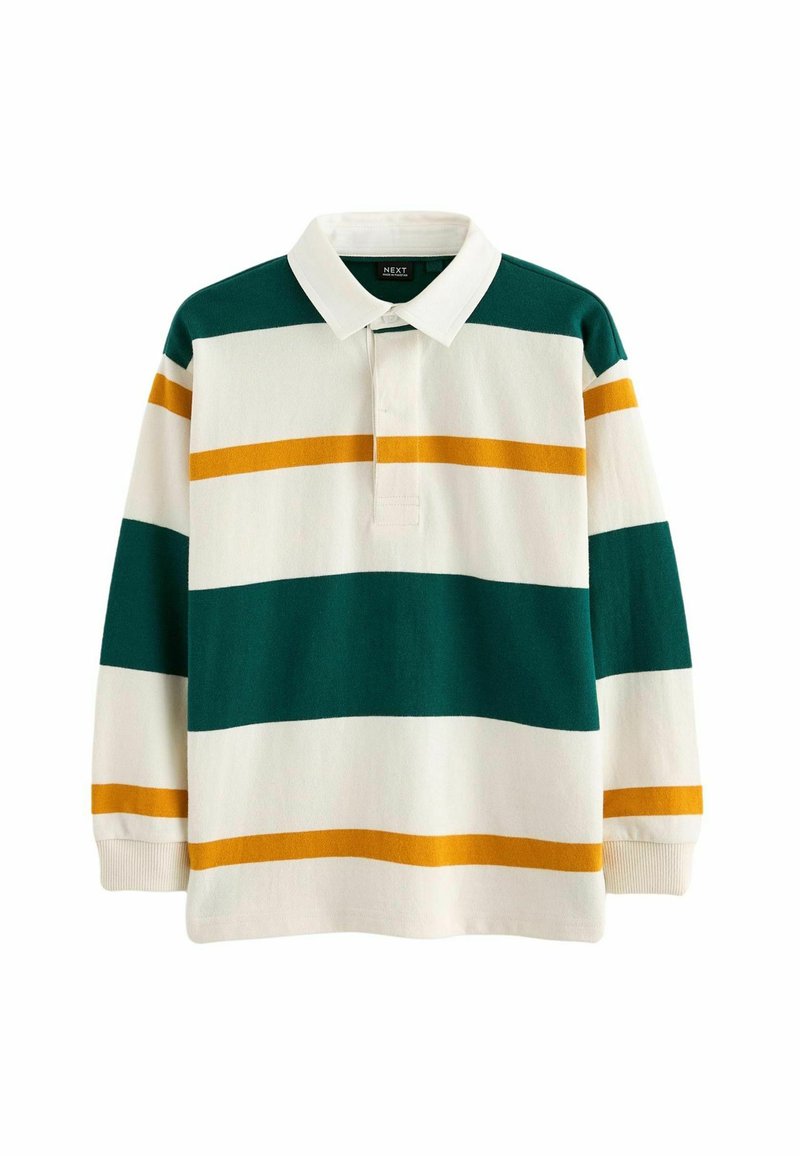 Next REGULAR FIT - Polo - green ecru white srtipe