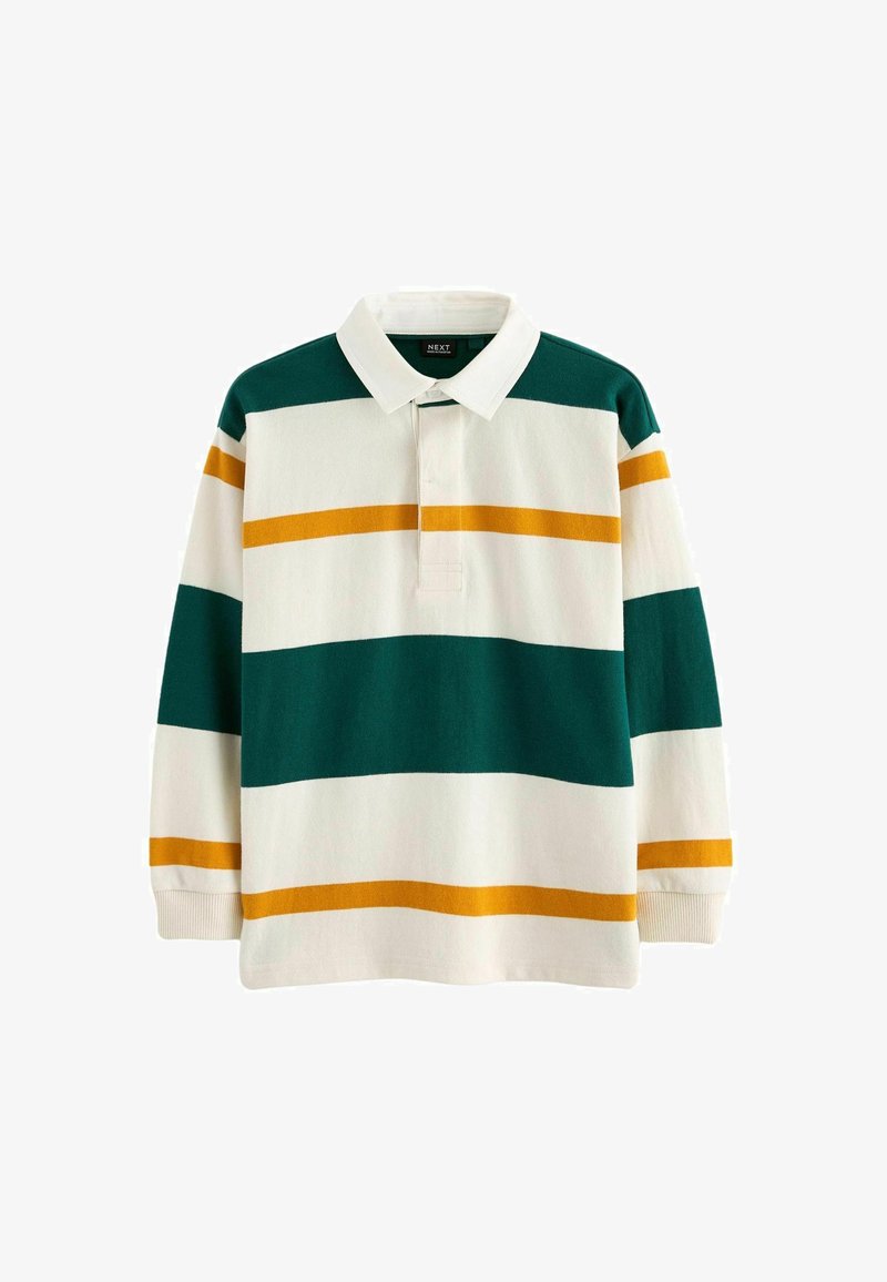 Next REGULAR FIT - Poloshirt - green ecru white srtipe