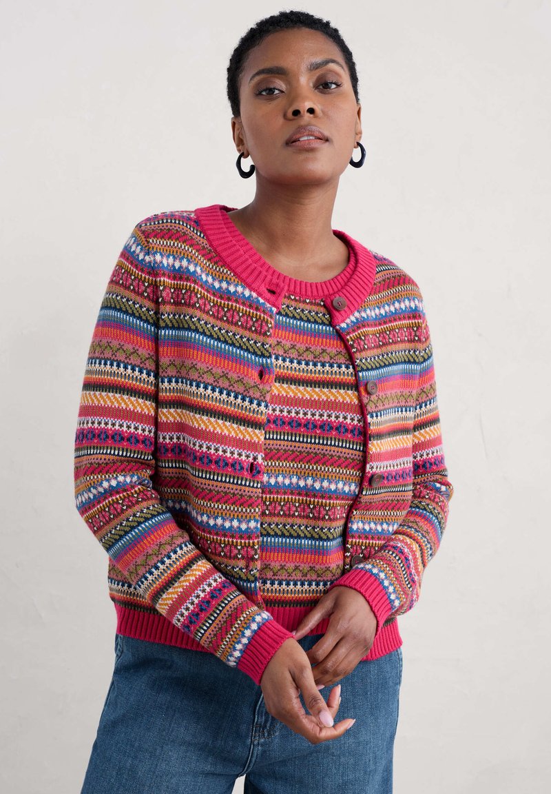 Seasalt Cornwall Cardigan - multi seed pod oregano multi