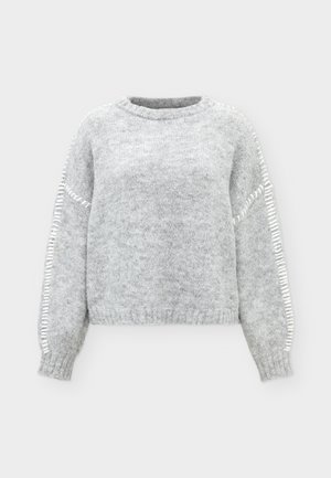 JDY, JDYZOEY LIFE L/S ON STITCH PULL KNT NOOS - Пуловер - light grey melange