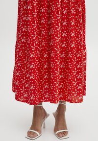 b.young BYMmjoella - Jupe longue - fiery red mix