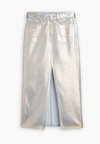 ANKLE COLUMN SKIRT - Maxi skirt - silver-coloured